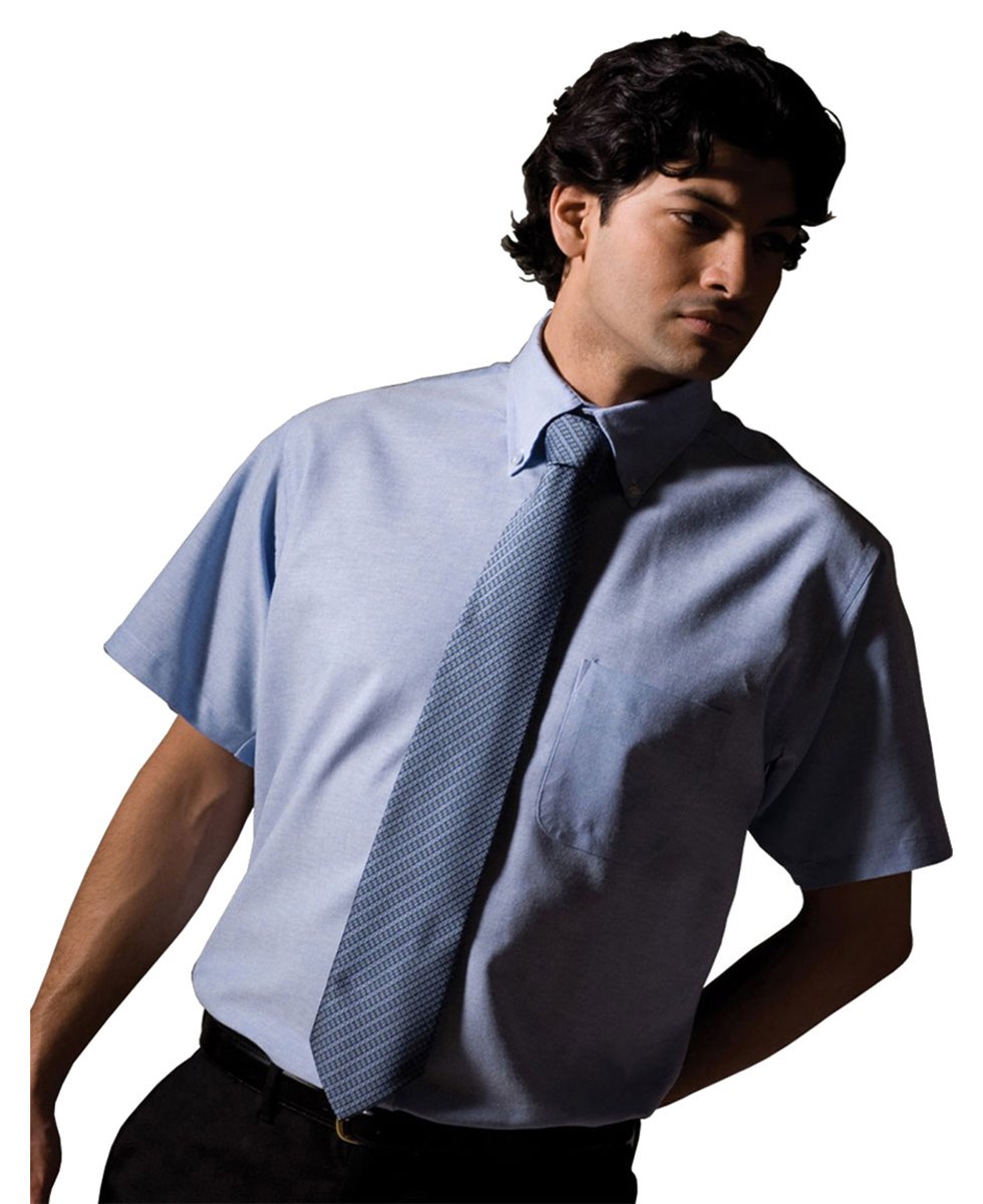 Edwards Garment Men's Big and Tall Short Sleeve Oxford Shirt, Blue, X-Large Tall
