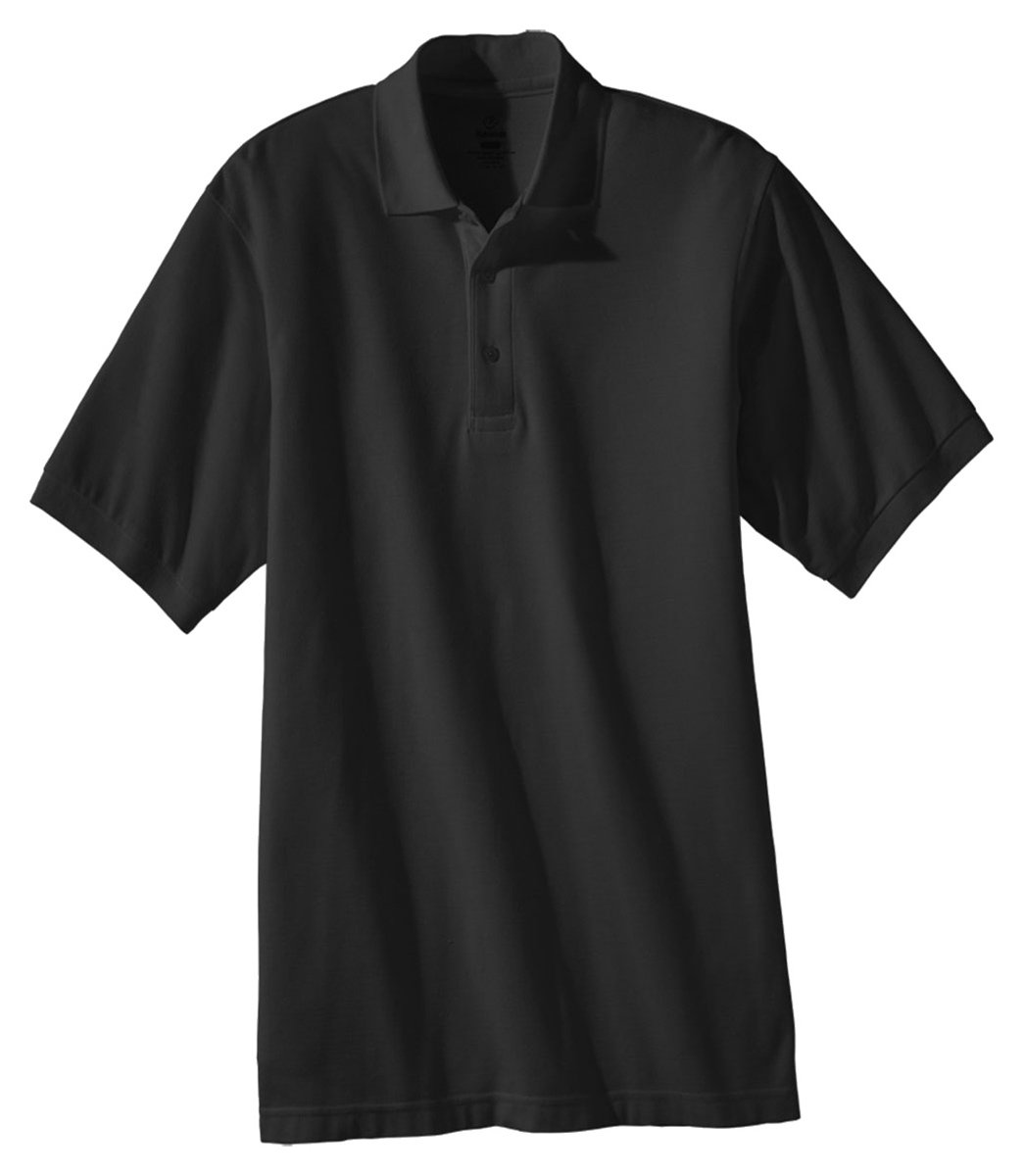 Edwards Men's Big and Tall Soft Pique Polo Shirt, Black, XXXXXX-Large Tall
